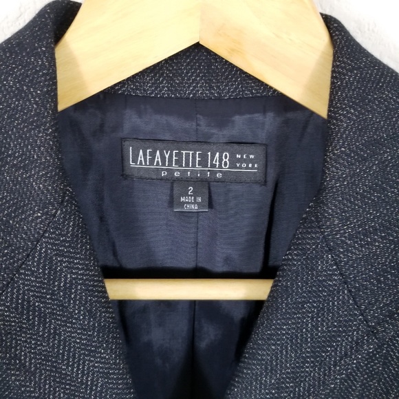 Lafayette 148 Blazer Jacket Herringbone Tweed D3 - Picture 2 of 8